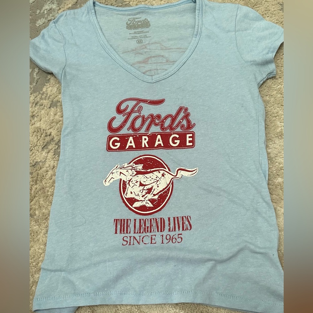 Fords garage light blue soft shirt